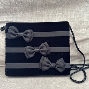 Vintage La Regale velvet Black Evening Crossbody Bag